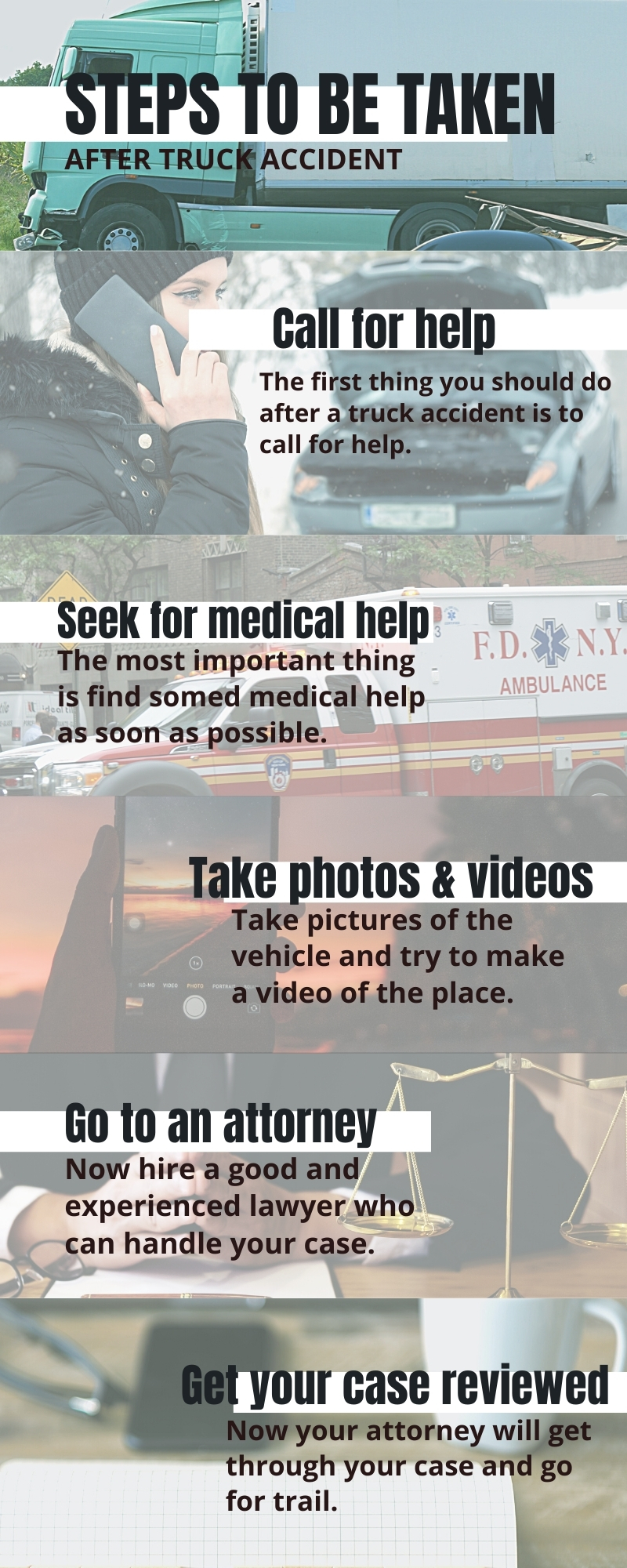 Steps to be taken after truck accident